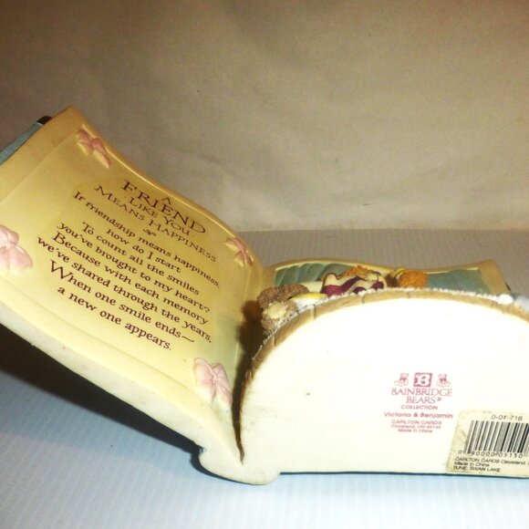 BEST FRIENDS GIFT LOT Musical Book Teddy Bear ANGEL Tree Ornament PLAQUE - Picture 13 of 16